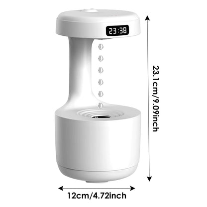 800ML Gravity Water Droplets Diffuser Air Humidifier Cool Fogger with LED Display Office Bedroom Desktop